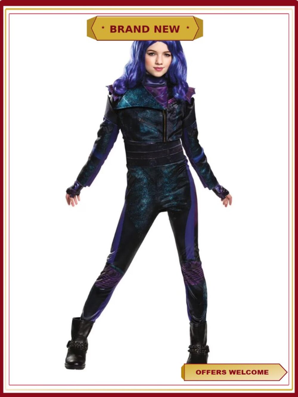 Disguise Girls Descendants Deluxe Mal Jumpsuit Costume Size 10-12